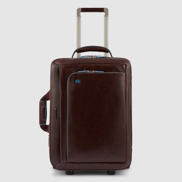 Leather Cabin Trolley with 15.6" Laptop Sleeve - Mahogany