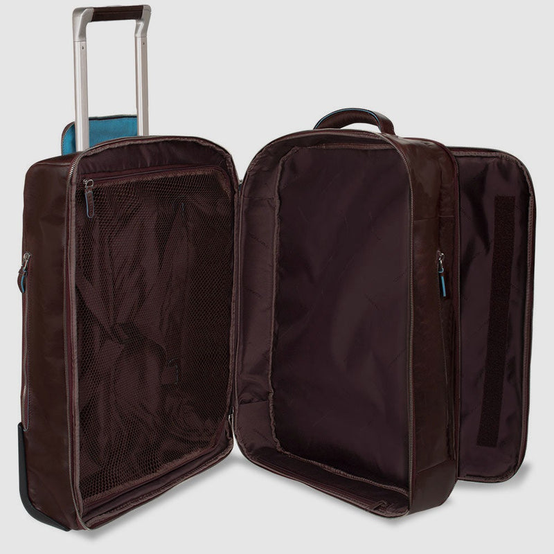 Leather Cabin Trolley with 15.6" Laptop Sleeve - Mahogany - photo 2