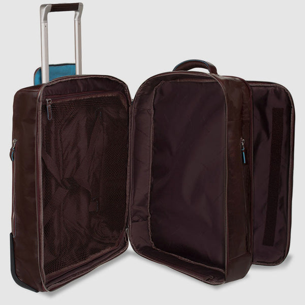Leather Cabin Trolley with 15.6" Laptop Sleeve - Mahogany - photo 2