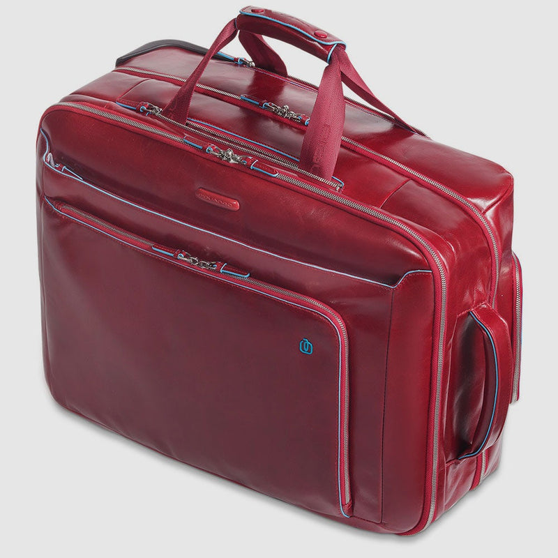 Leather Cabin Trolley with 15.6" Laptop Sleeve - Red - photo 2