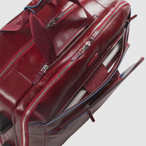 Leather Cabin Trolley with 15.6" Laptop Sleeve - Red - photo 3