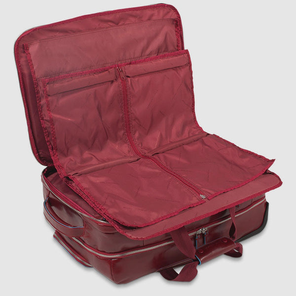 Leather Cabin Trolley with 15.6" Laptop Sleeve - Red - photo 4