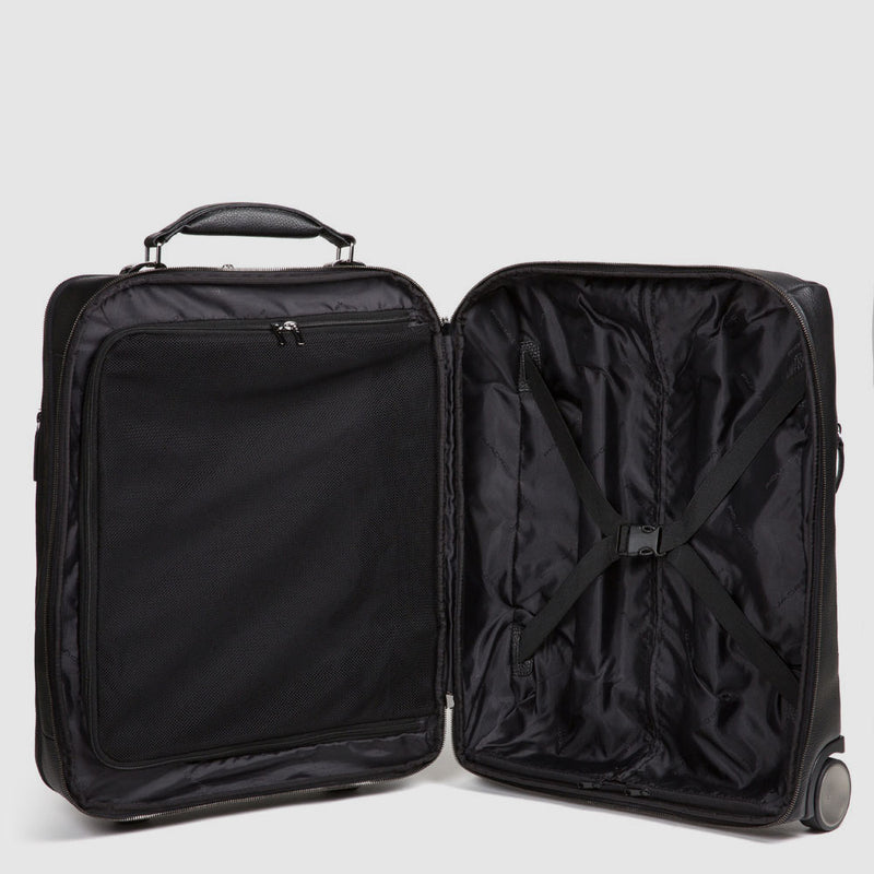 Leather Cabin Suitcase with Garment Sleeve