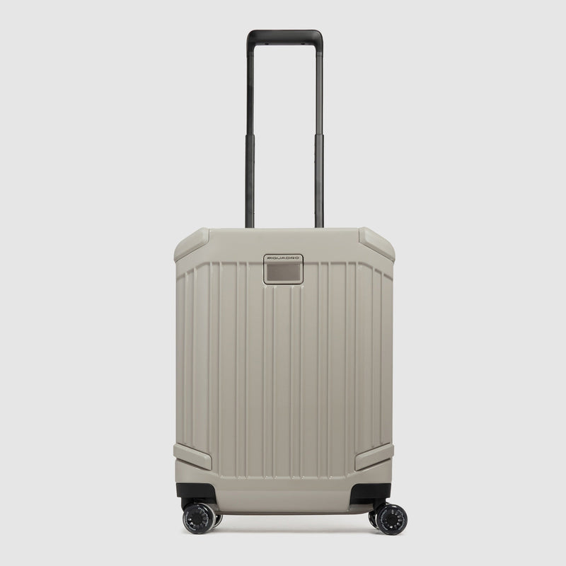 Hard Shell Cabin Suitcase with USB Ports - Beige
