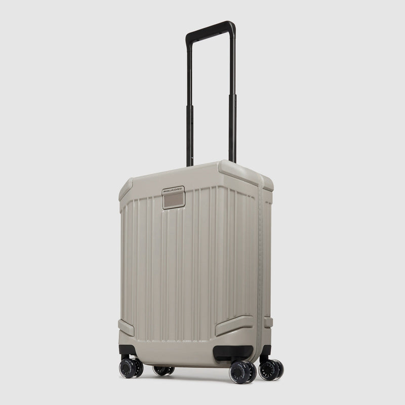 Hard Shell Cabin Suitcase with USB Ports - Beige - photo 2
