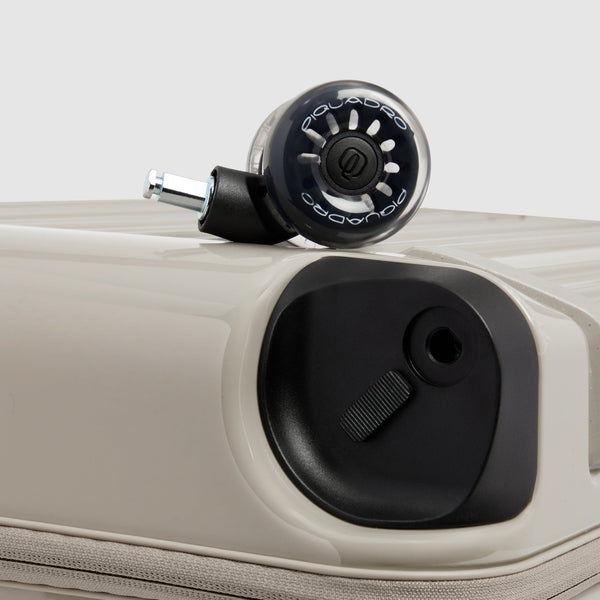 Hard Shell Cabin Suitcase with USB Ports - Beige - photo 7