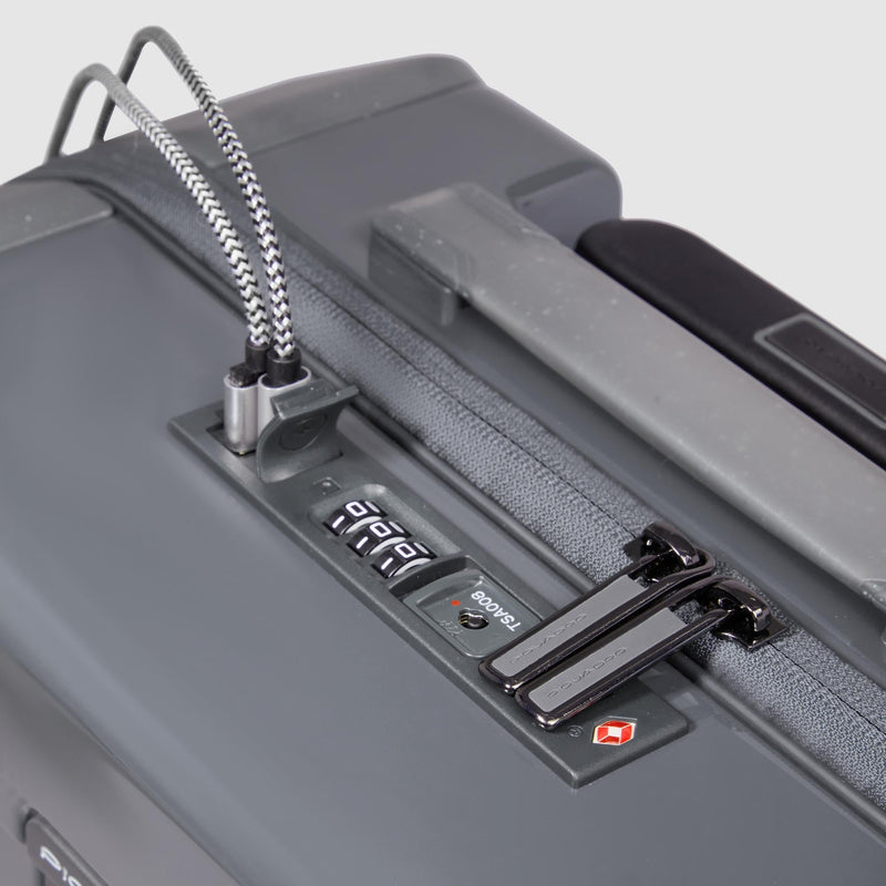 Hard Shell Cabin Suitcase with USB Ports - Grey - photo 6