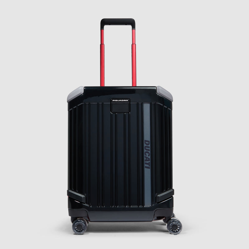 Piquadro x Ducati Hard-Shell Cabin Luggage 55 cm with TSA Lock - Black