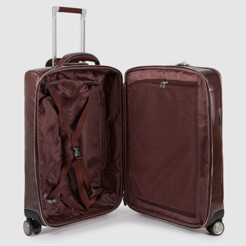 Leather Cabin Trolley for 15.6" Laptop with TSA Lock