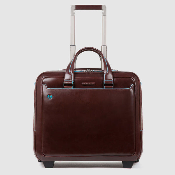 Leather Pilot Bag with 15.6" Laptop Compartment - Mahogany