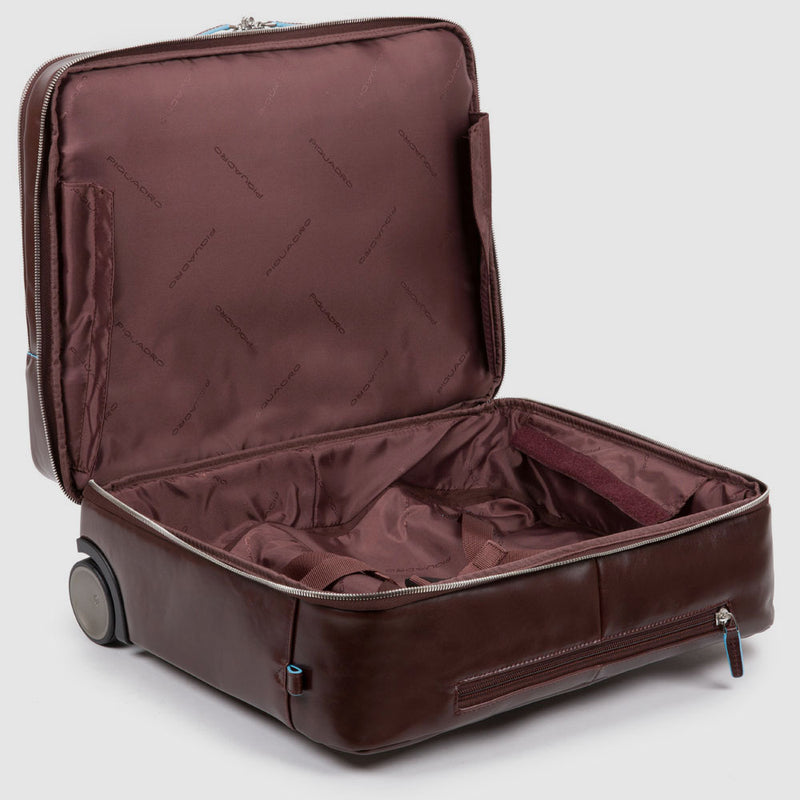 Leather Pilot Bag with 15.6" Laptop Compartment - Black - photo 5