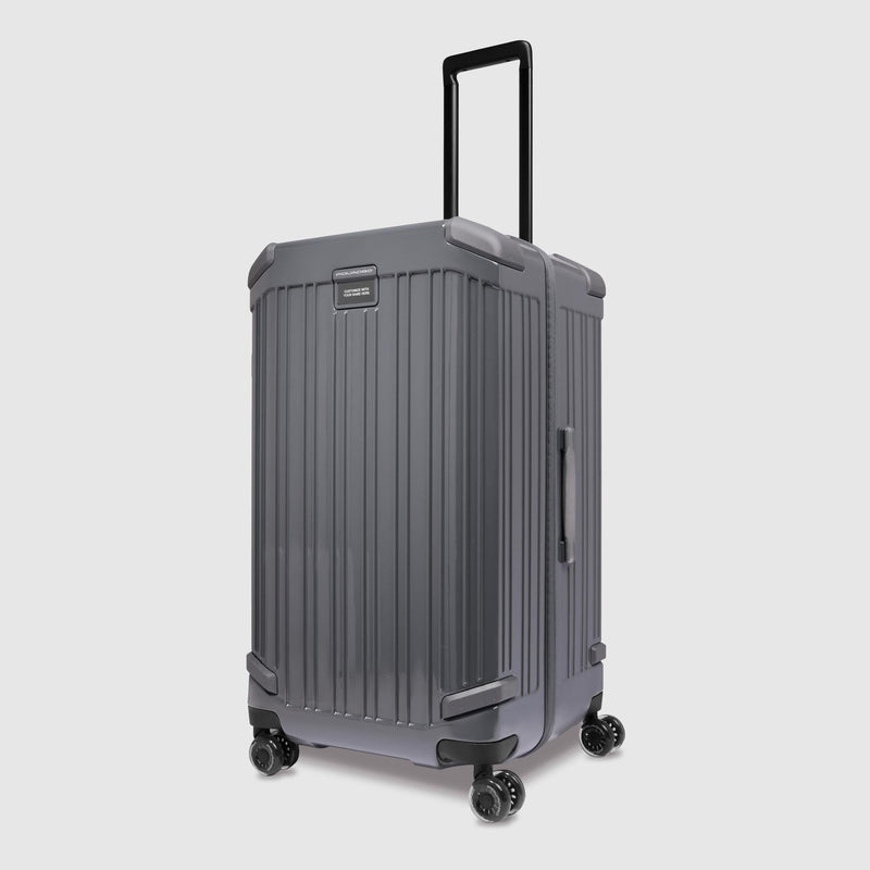 Small Hardside Trunk Suitcase with 4 Wheels and TSA Lock - Grey - photo 2