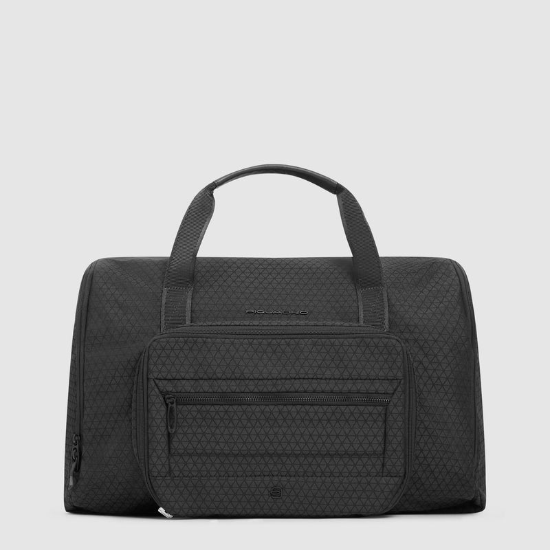 Expandable Duffle Bag in Water-Resistant Recycled Fabric - Black