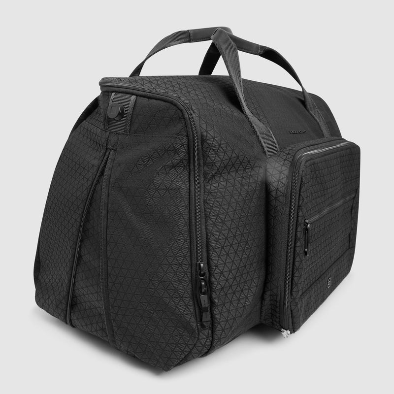 Expandable Duffle Bag in Water-Resistant Recycled Fabric - Black - photo 6