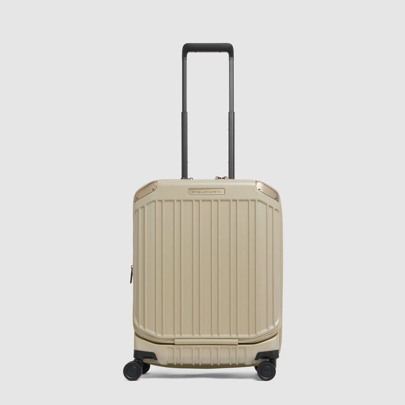 Valise cabine pour ordinateur avec deux ouvertures - Beige mat