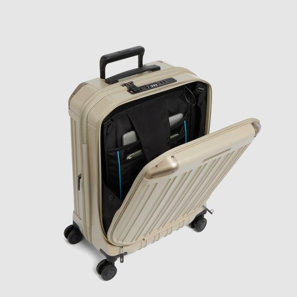 Valise cabine pour ordinateur avec deux ouvertures - Beige mat - photo 5