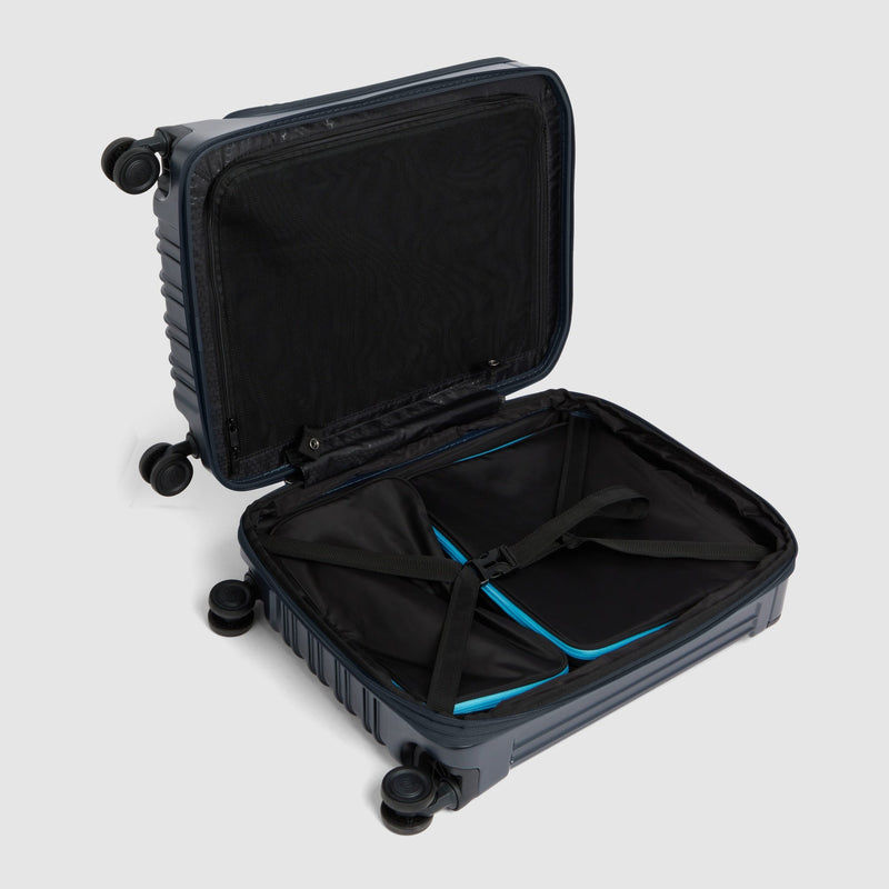 Valise cabine pour ordinateur avec deux ouvertures - Bleu mat - photo 4
