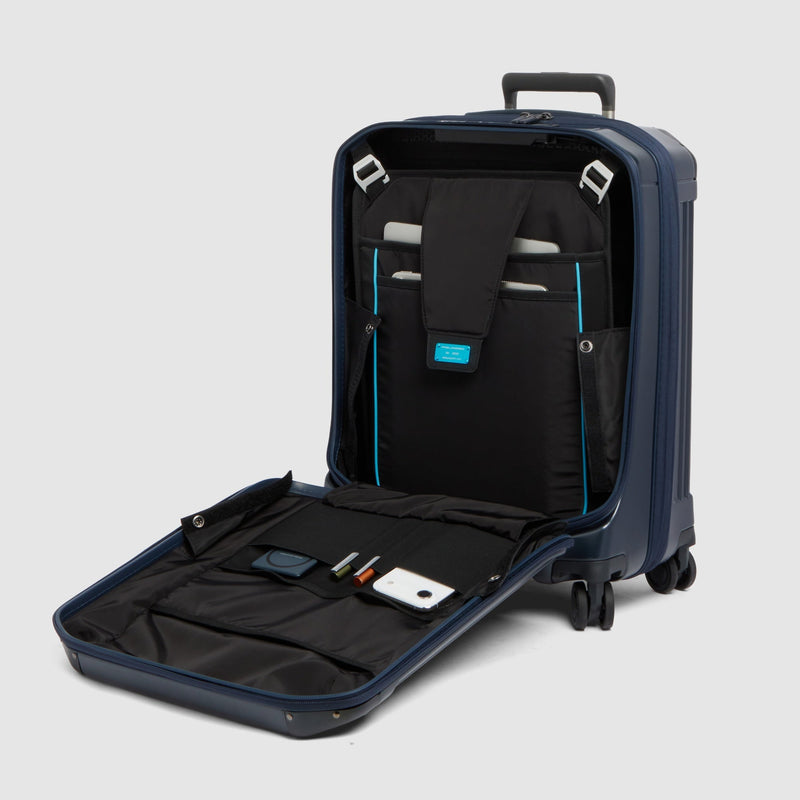 Valise cabine pour ordinateur avec deux ouvertures - Bleu mat - photo 8