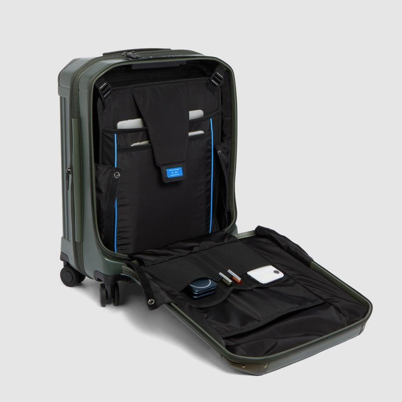 Expandable Hard Cabin Suitcase for 17.3" Laptop - Matt green - photo 6