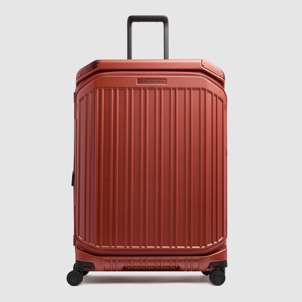 Large Expandable Hardshell Suitcase with Dual Access - Matt leather brown