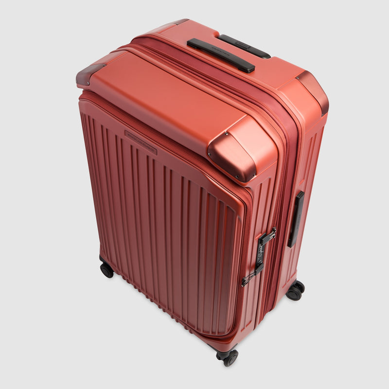 Large Expandable Hardshell Suitcase with Dual Access - Matt leather brown - photo 9