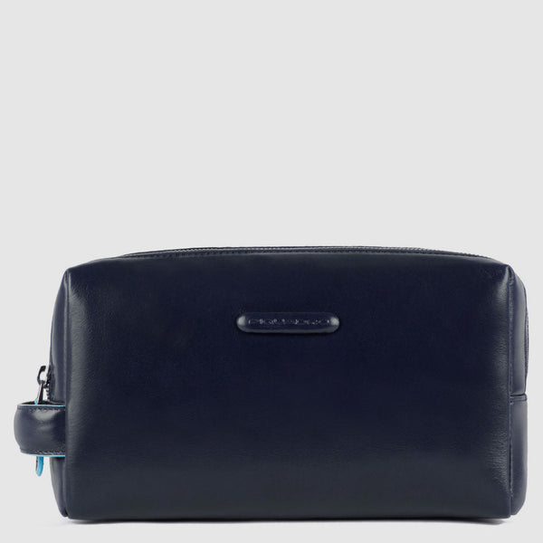 Leather Toiletry Bag with Two Compartments - 1
