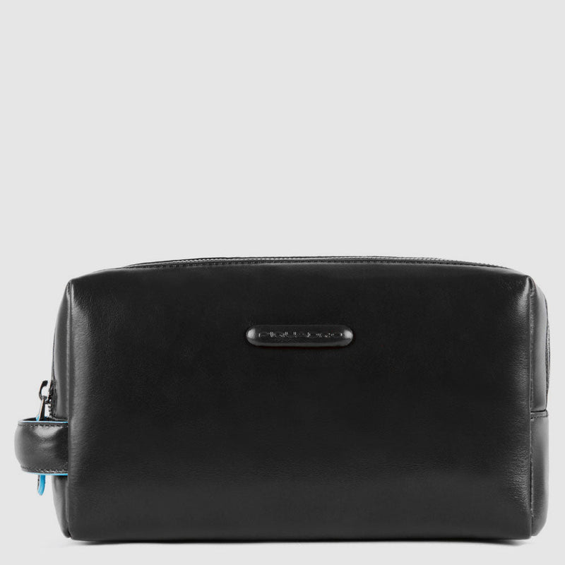 Leather Toiletry Bag with Two Compartments