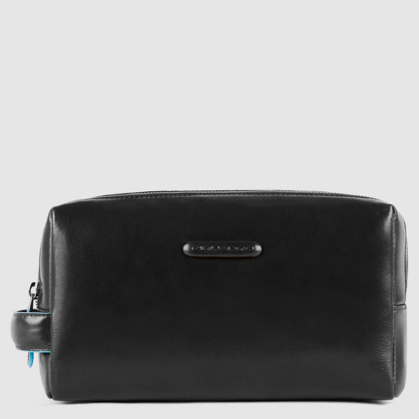Leather Toiletry Bag with Two Compartments - 1