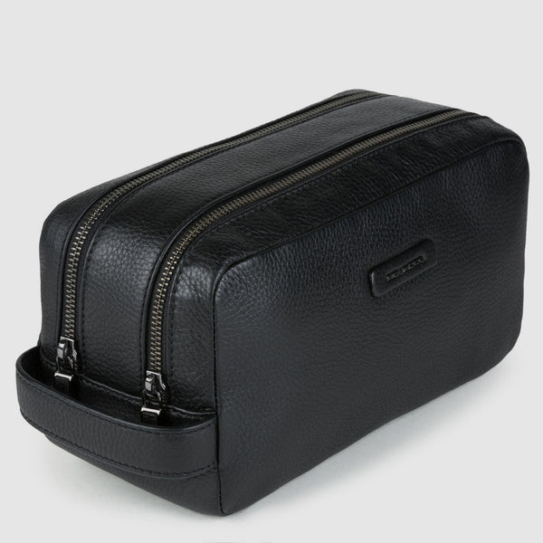 Men's Leather Toiletry Bag with Two Compartments - 2