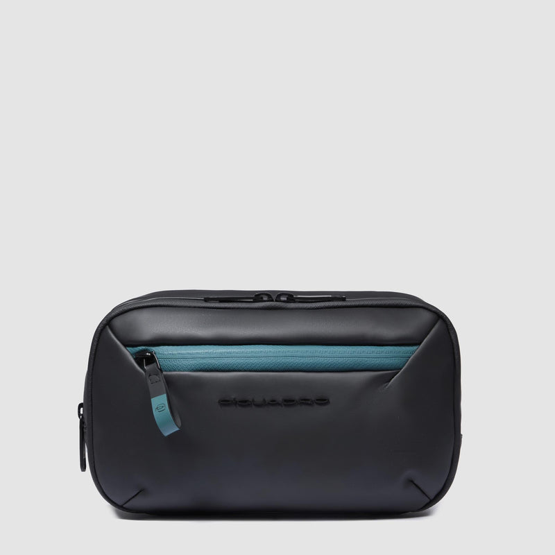 Water-Resistant Toiletry Bag with Trolley Strap - Black