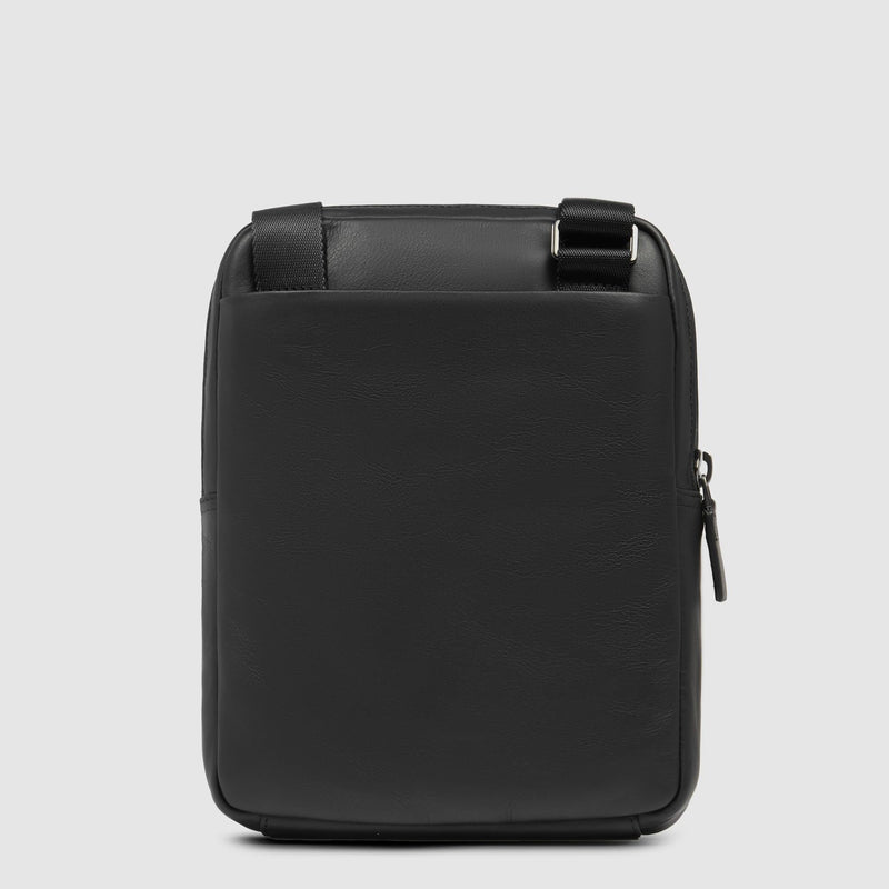 Men's Leather Crossbody Bag with iPad® Compartment - Black - photo 3