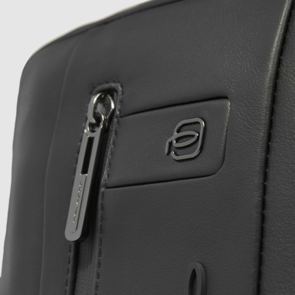 Men's Leather Crossbody Bag with iPad® Compartment - Black - photo 6