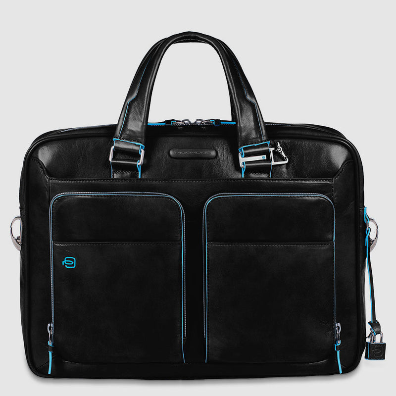 Leather Briefcase for 14" Laptop & iPad® Pro 13" - Black