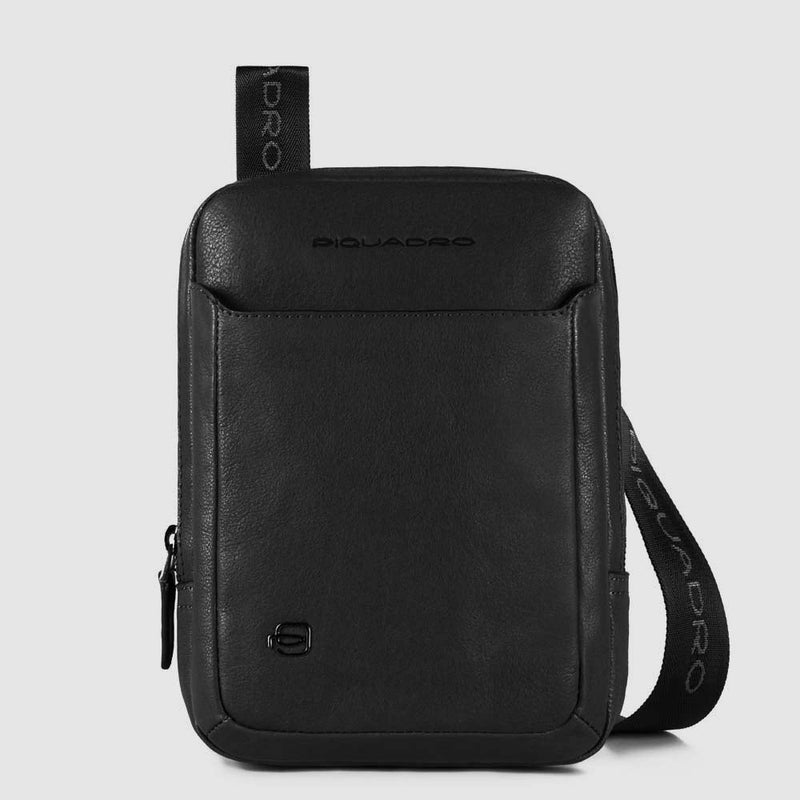 Men's Leather Crossbody Bag for iPad® mini - Black