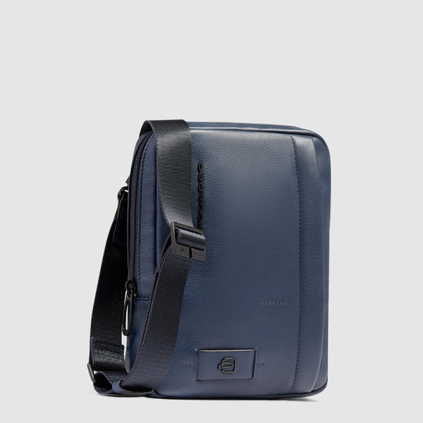 Leather Crossbody Bag with RFID Shielding for iPad® mini - Blue - photo 2