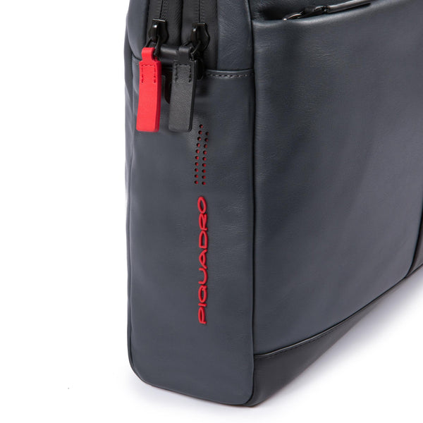 Leather Laptop Bag 15.6" with iPad® Pocket - Grey/Black - photo 3