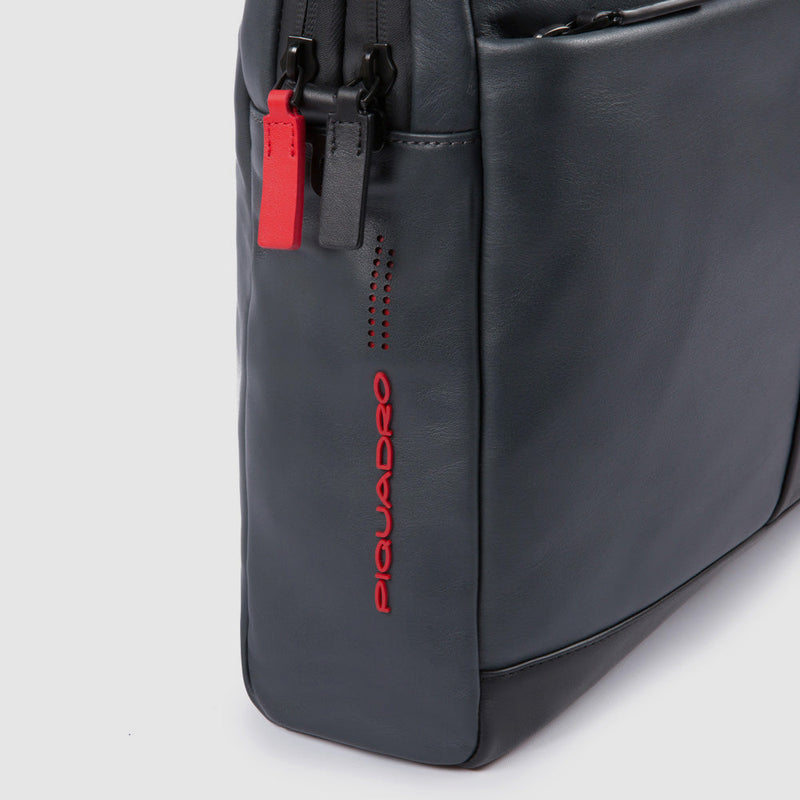 Leather Laptop Bag 15.6" with iPad® Pocket - Grey/Black - photo 5