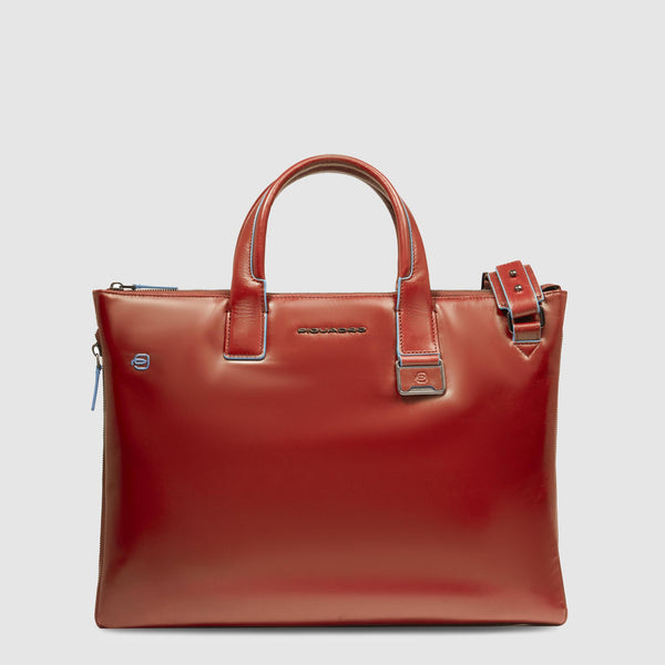 Expandable Leather Laptop Bag 15.6" Blue Square - 1