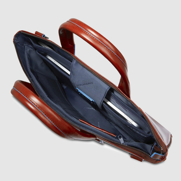 Expandable Leather Laptop Bag 15.6" Blue Square - 5