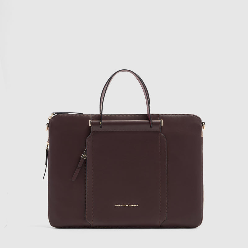 Borsa da lavoro donna porta pc 15,6"  - bordeaux/rosa