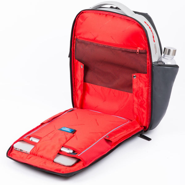 Mochila de couro para notebook 15,6" com Fast Check - Cinza/Preto - foto 3