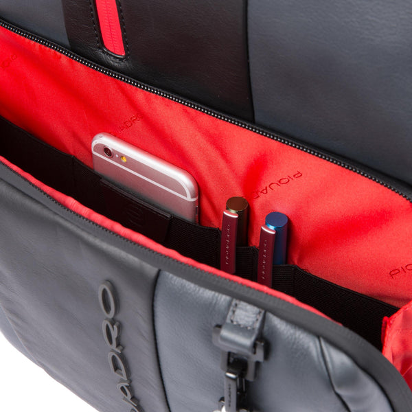 Mochila de couro para notebook 15,6" com Fast Check - Cinza/Preto - foto 4