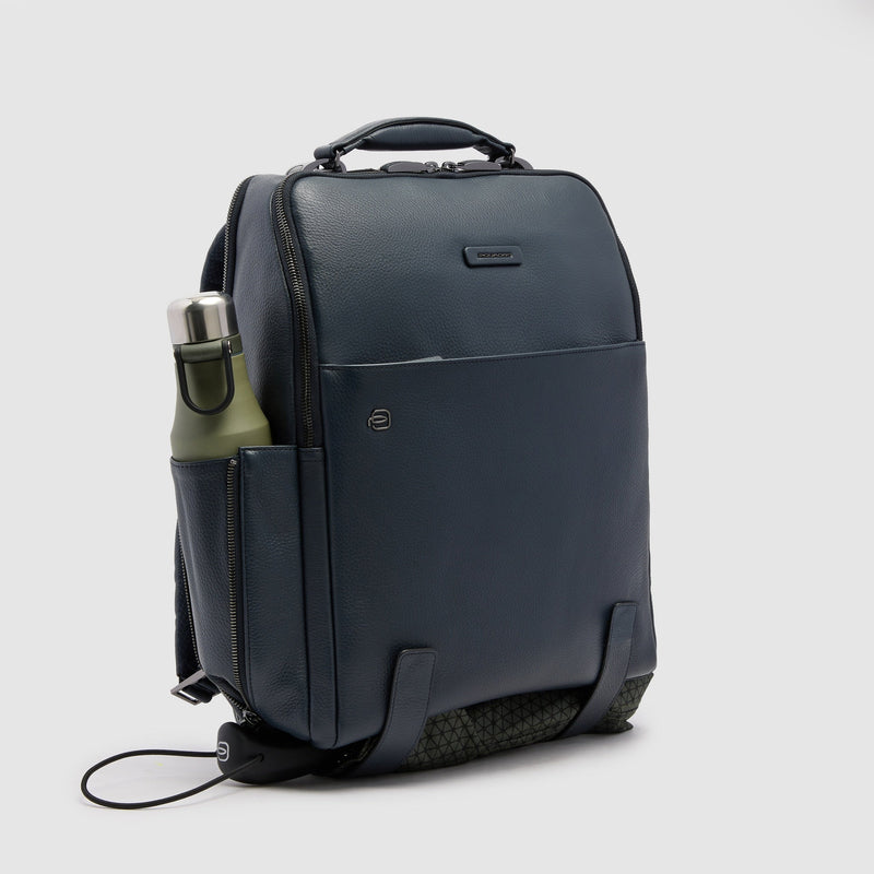 Anti-Theft Slim Leather Laptop Backpack 15.6"