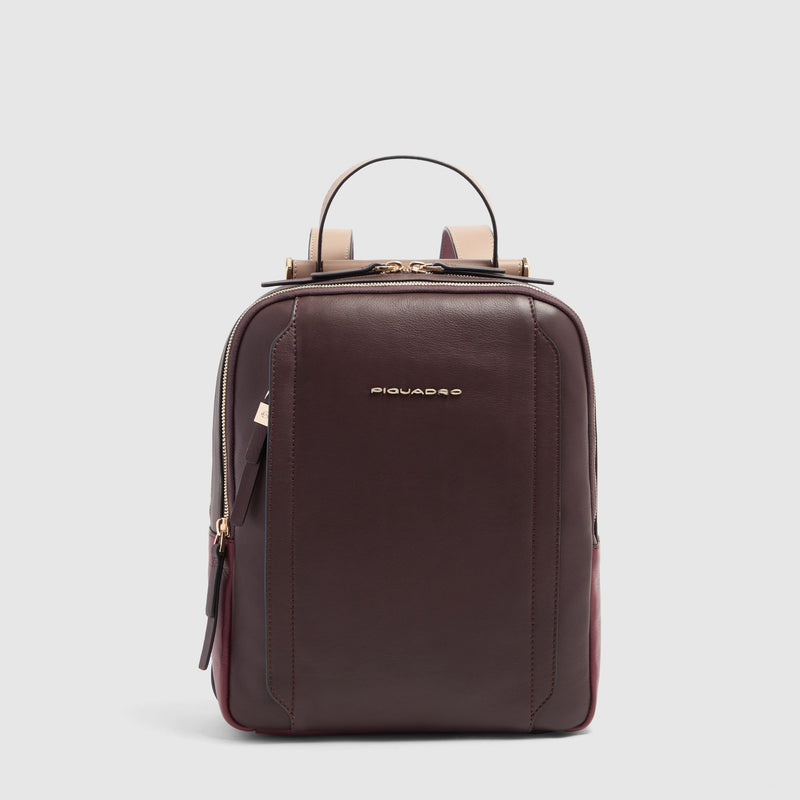 Women's RFID Leather Backpack for iPad® 11" - Burgundy/Pink