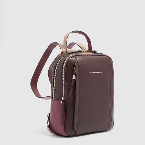Women's RFID Leather Backpack for iPad® 11" - Burgundy/Pink - photo 2