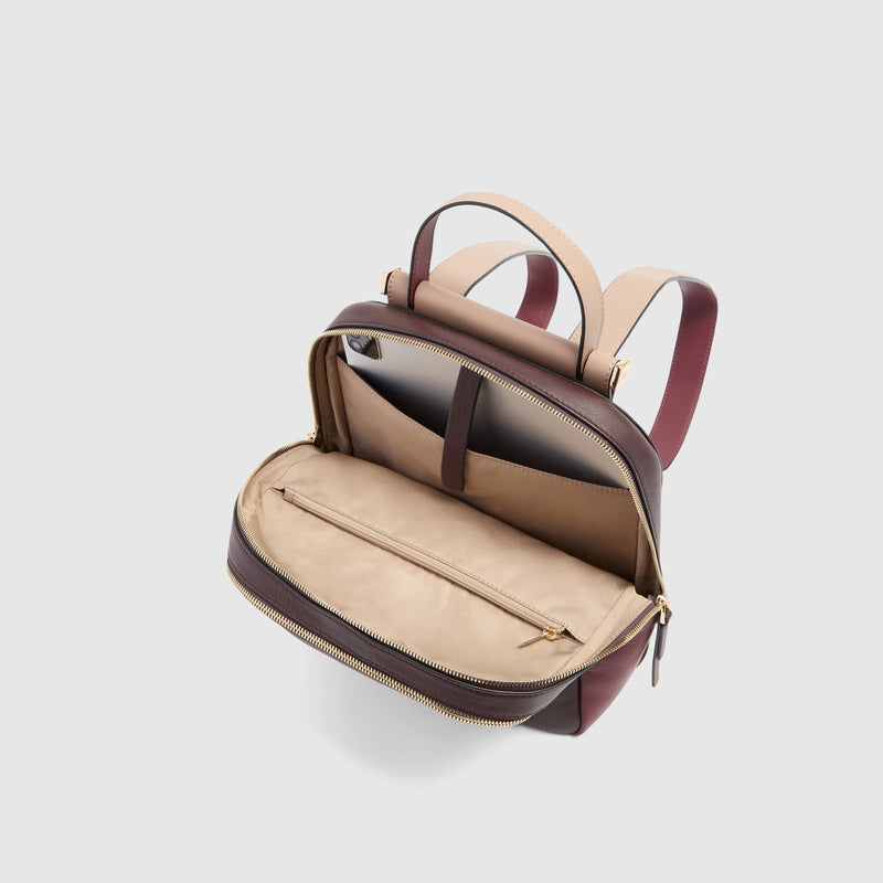 Women's RFID Leather Backpack for iPad® 11" - Burgundy/Pink - photo 4