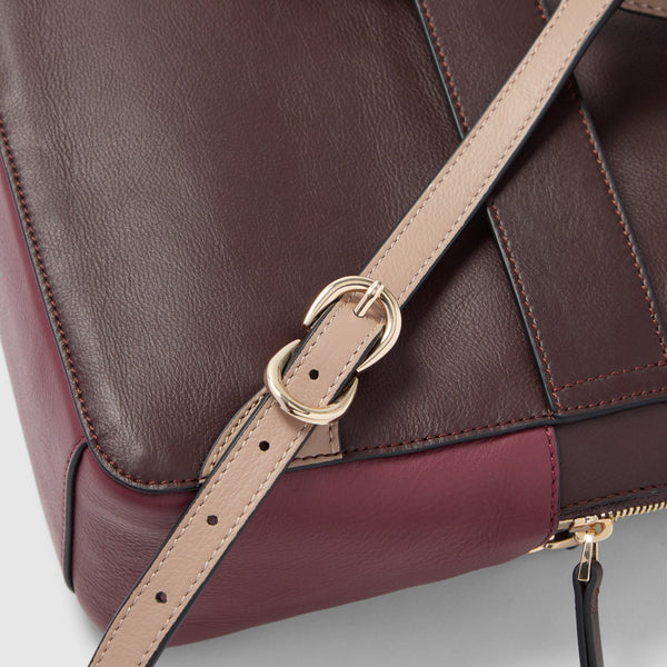 Women's RFID Leather Backpack for iPad® 11" - Burgundy/Pink - photo 5