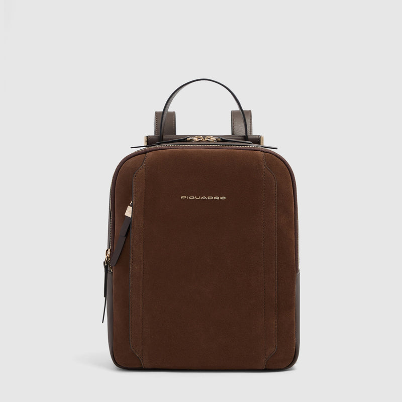Zaino donna porta iPad® - camoscio noce scuro