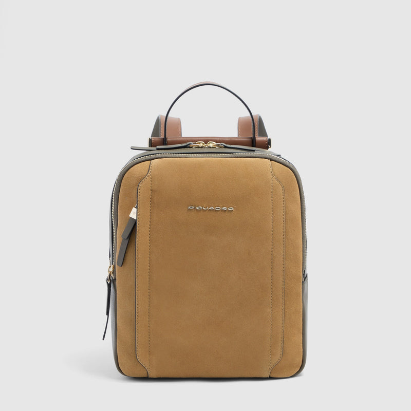 Women's RFID Leather Backpack for iPad® 11" - Hazelnut suede