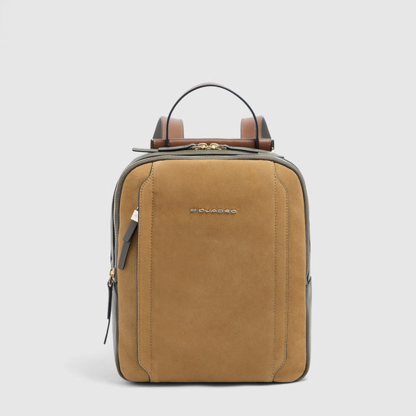 Women's RFID Leather Backpack for iPad® 11" - Hazelnut suede